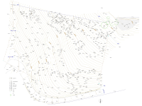 Plano topográfico con curvas de nivel equidistantes